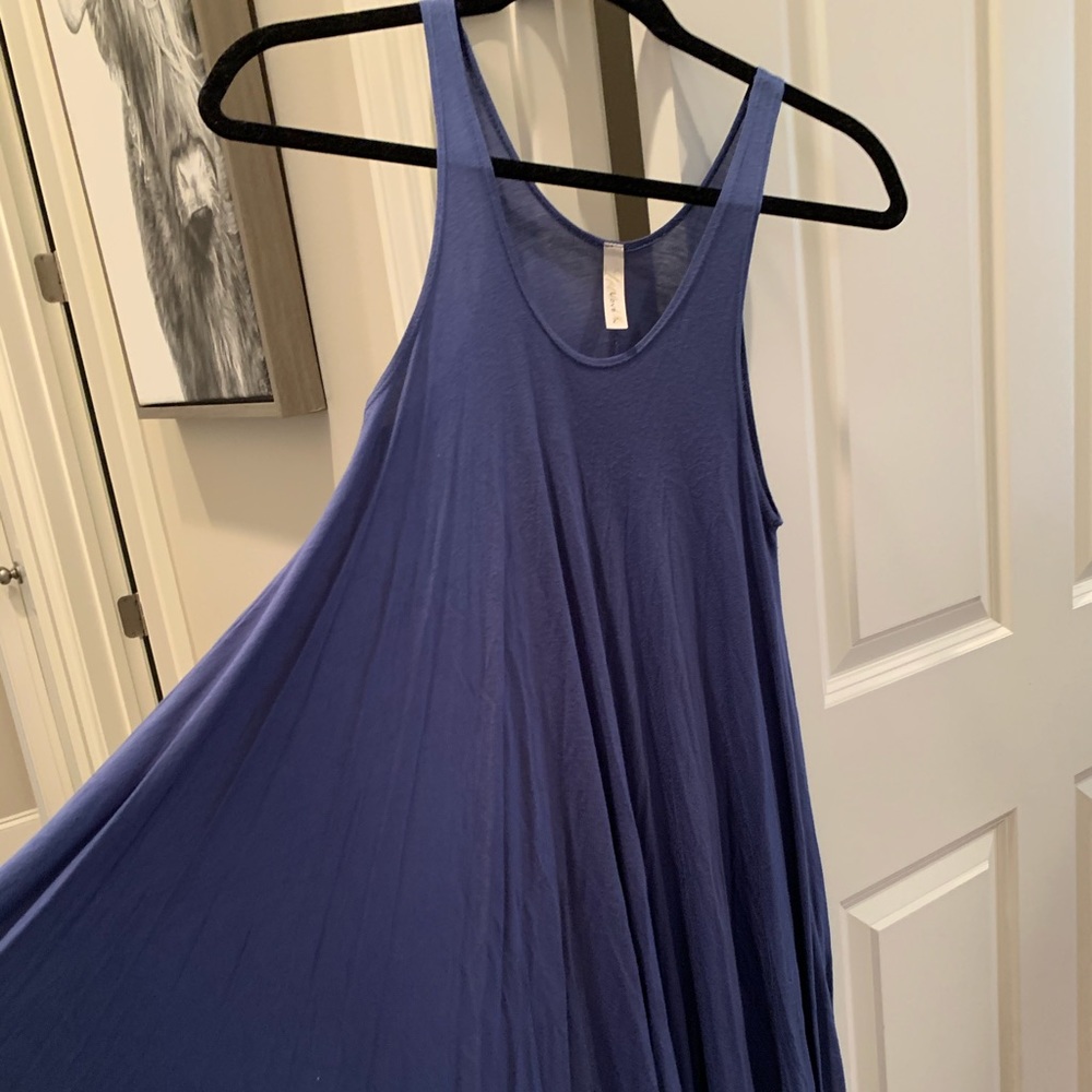 Slate Blue Dress Hi-Lo and Flowy